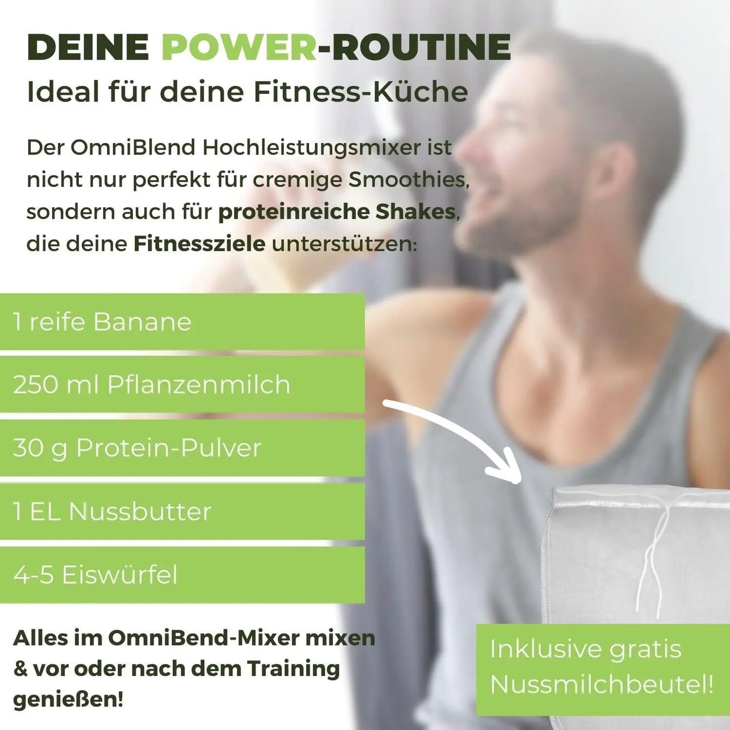 JTC OmniBlend V TM-800 perlweiß 2 Liter Hochleistungsmixer - Ideal für deine Fitness-Küche