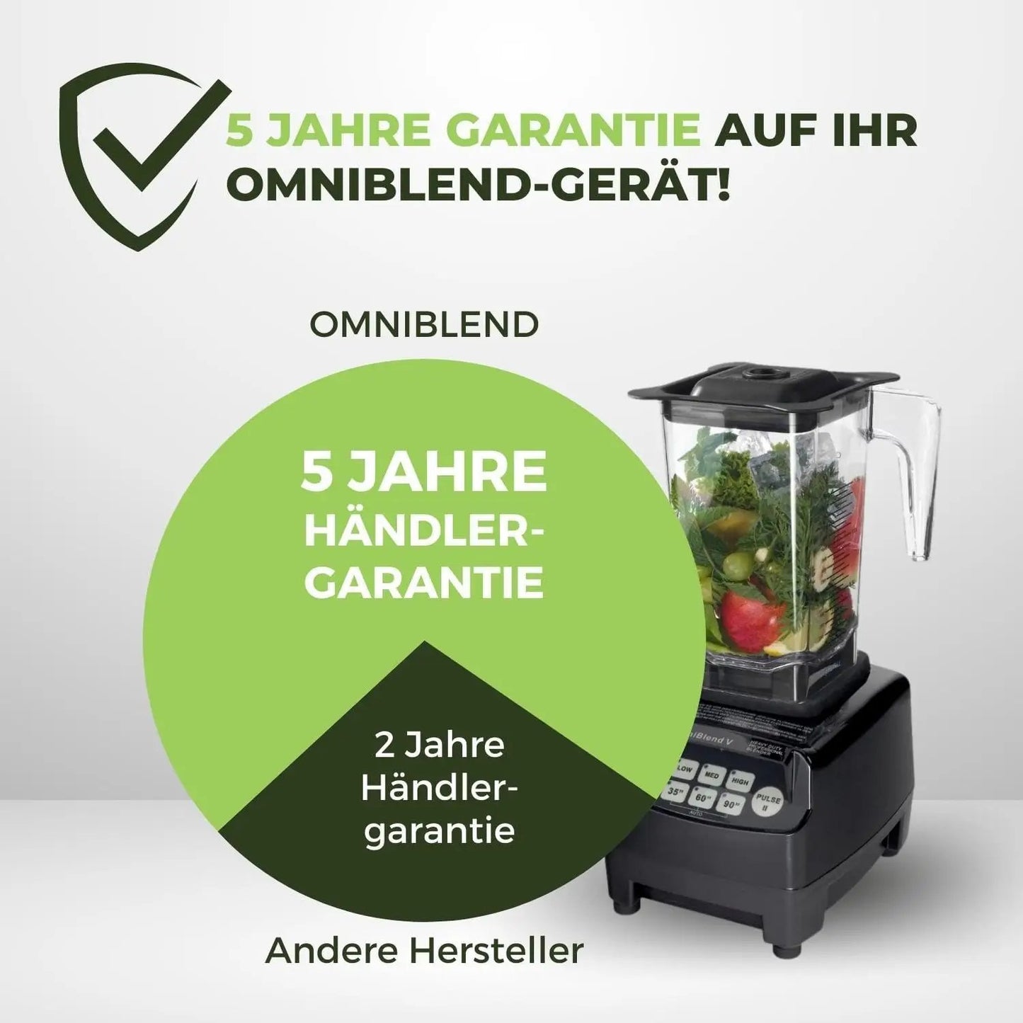 JTC OmniBlend V TM-800A schwarz 1,5 Liter Hochleistungsmixer - 5 Jahre Garantie