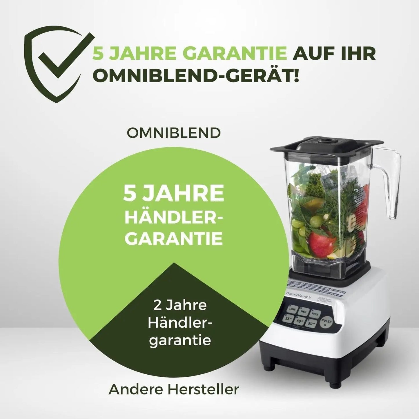 JTC OmniBlend V TM-800A perlweiß 1,5 Liter Hochleistungsmixer - 5 Jahre Garantie