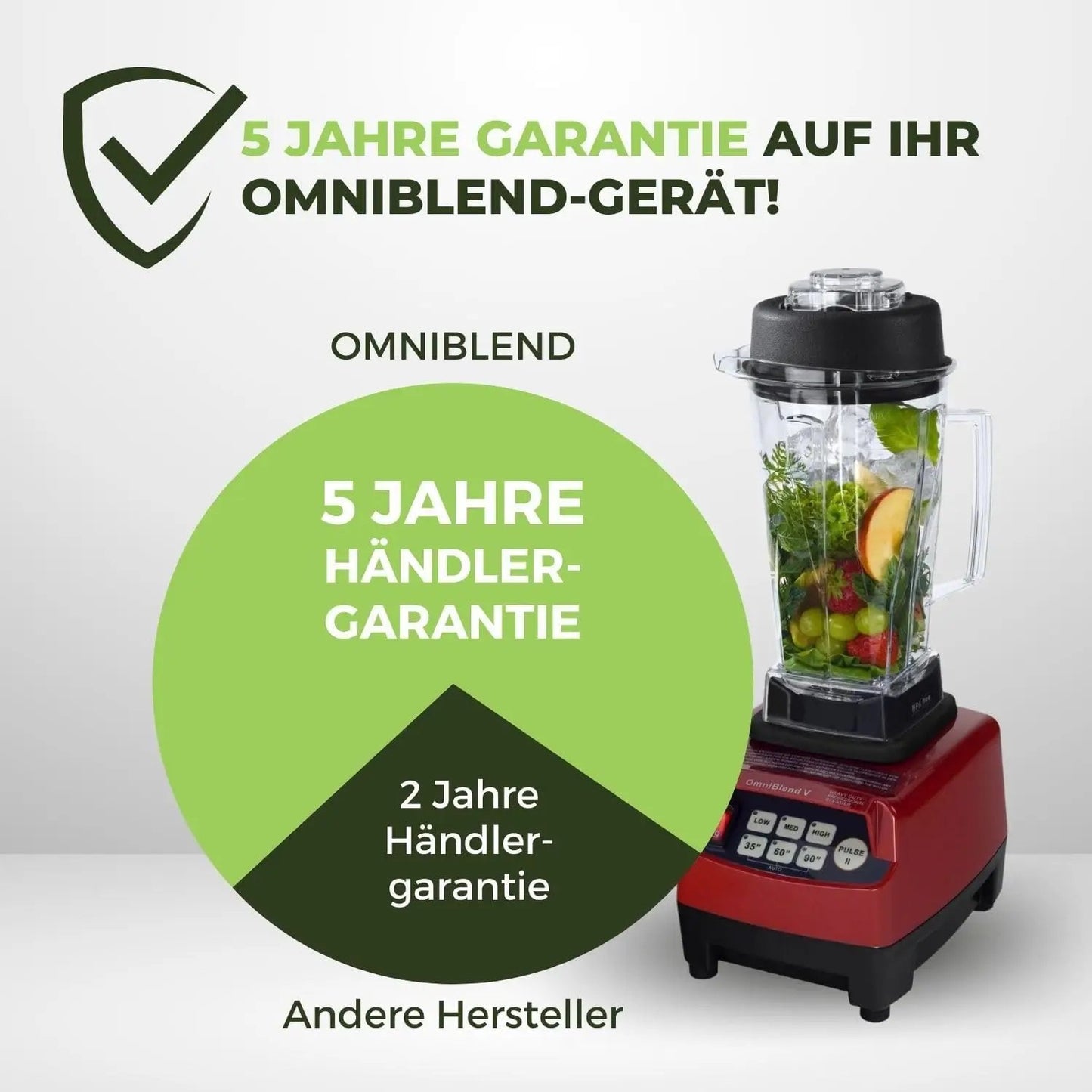 JTC OmniBlend V TM-800 maron 2 Liter Hochleistungsmixer - 5 Jahre Garantie