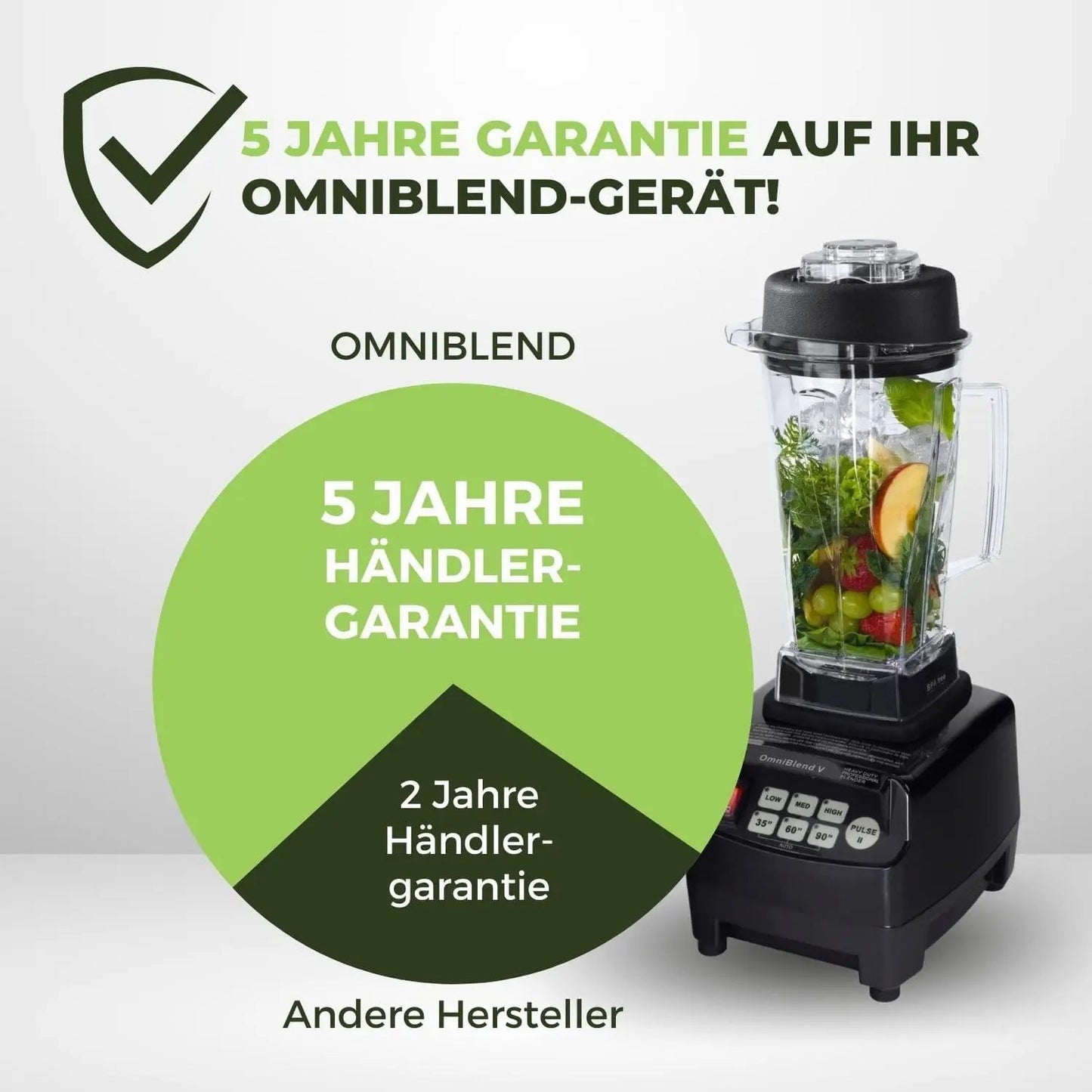 JTC OmniBlend V TM-800 schwarz 2 Liter Hochleistungsmixer - 5 Jahre Garantie