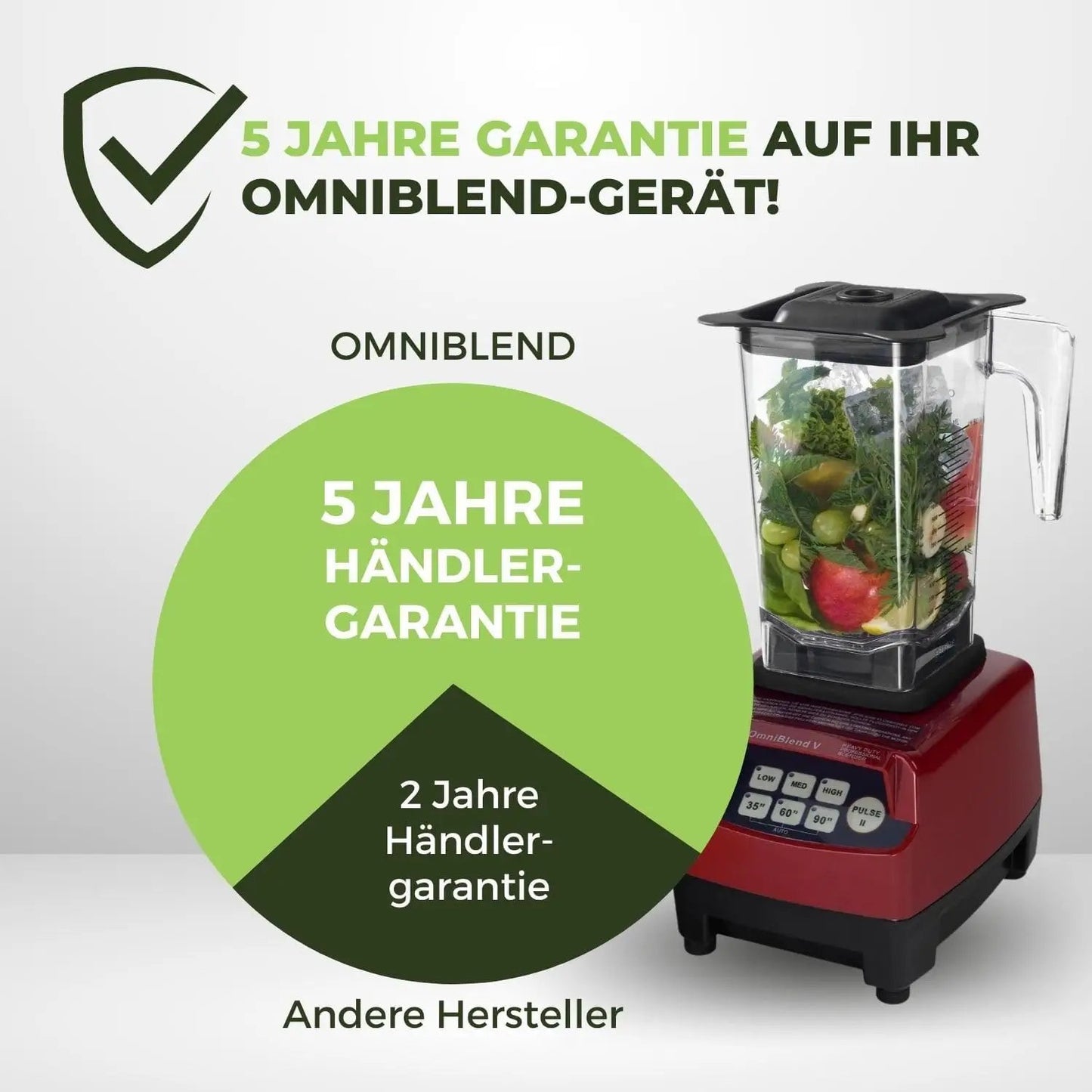 JTC OmniBlend V TM-800A maron 1,5 Liter Hochleistungsmixer - 5 Jahre Garantie