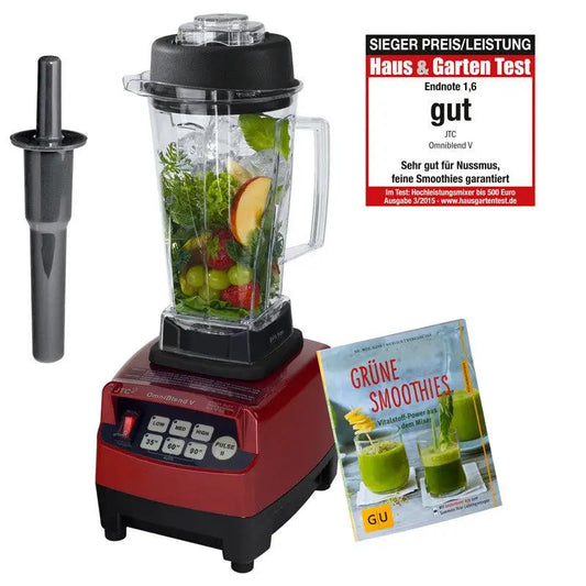 OmniBlend V TM-800 maron 2 L Standmixer BPA-frei mit Stößel und Gratis-Buch Grüne Smoothies