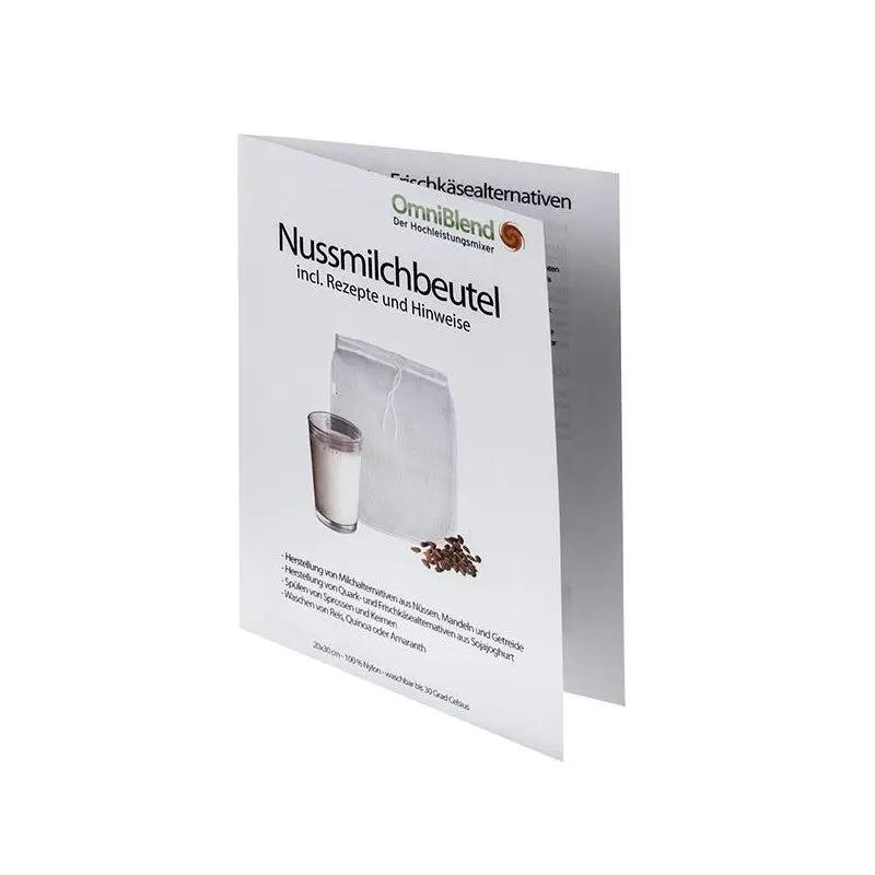 Nussmilch-Beutel Rezeptheft mit Hinweisen zum Produkt